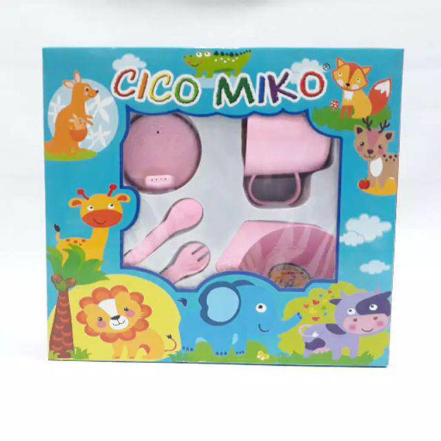 Fedding Set Alat Makan Cico Miko Ukuran Kecil-Set Alat Makan Cico Miko Size Kecil-Kado Bayi Murah