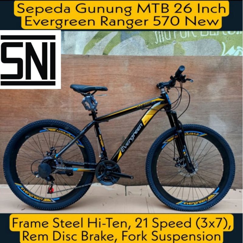 SEPEDA DEWASA GUNUNG MTB 26 INCH EVERGREEN RANGER