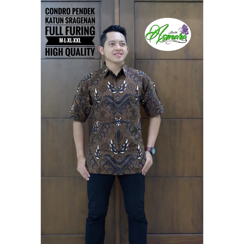 CONDRO ASMARA BATIKSOLOAMANAH BAJU KEMEJA BATIK SOLO PRIA LENGAN PENDEK PANJANG LAPIS FURING ATASAN BATIK PREMIUM MODERN KATUN HALUS SEJAGAT MERAH PANJANG KATRESNAN UNGU KEMBANG BIRU ANGGORO WHITE COFFE LAYUNG MERAH WIRAYUDA HITAM BRAMANTYO BIRU BRAMANTYO