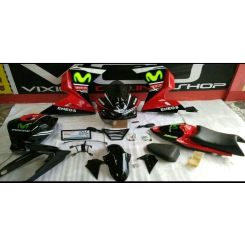 Promo sepaket full fairing full set model r25 dan motif movistar for vixion old and new Limited