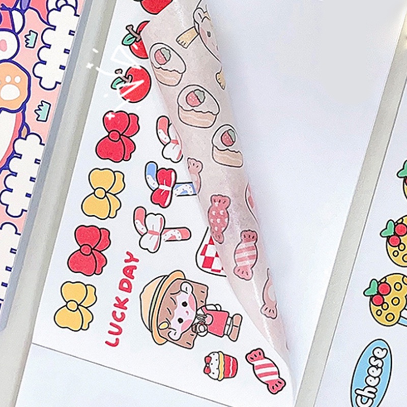 50 Lembar Stiker Kertasselotip Washi Motif Kartun Lucu Kapasitas Besar Untuk Dekorasi Scrapbook DIY