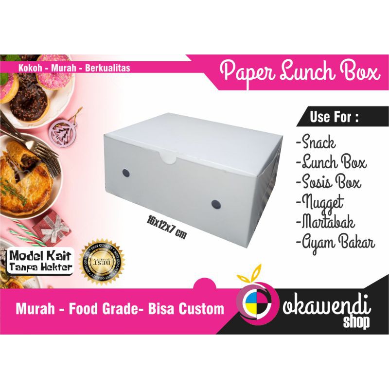 Dus Kemasan/Paper Lunch Box/Dus Makanan/Dus Nasi/Kardus Makanan/Kotak Nasi/Box Nasi/Box Snack Kue