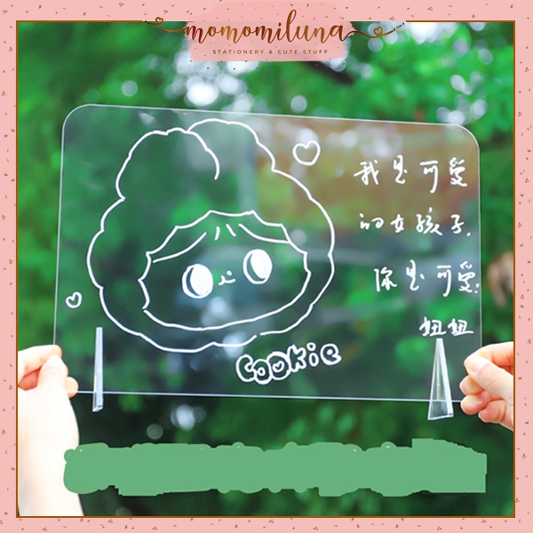 

hiasan meja papan tulis akrilik bening transparan korea aesthetic acrylic note planner MK1287