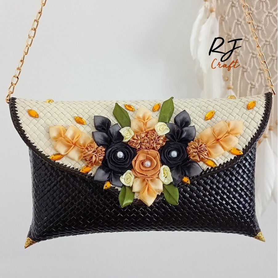 RJ CRAFT - Tas Anyaman Pandan Tas Pesta Wanita Tas Kondangan Sling Bag Tas Murah Tas Cantik Trendy