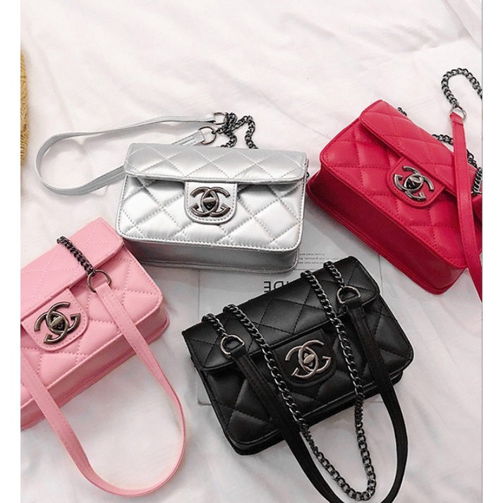 AURORA Tas Selempang Bahu Kunci Bordir Elegan Slingbag Handbag Wanita Remaja Cute Korean Style By Chikoisme NR