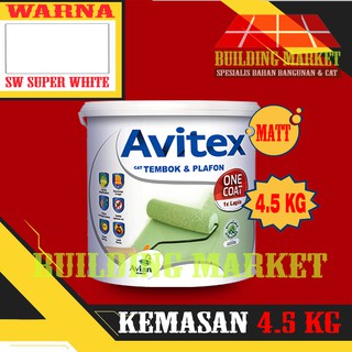  CAT  PLAFON CAT  TEMBOK AVITEX  ONE  COAT  INTERIOR SUPER WHITE 