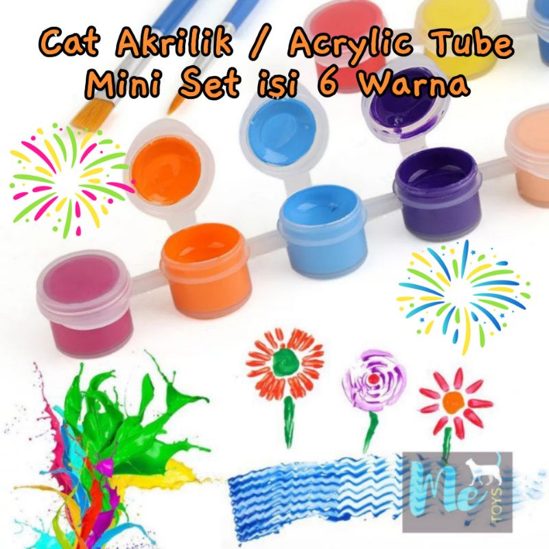 Jual Cat Akrilik Cat Acrylic Tube Mini Set Isi 6 Warna 3 Ml