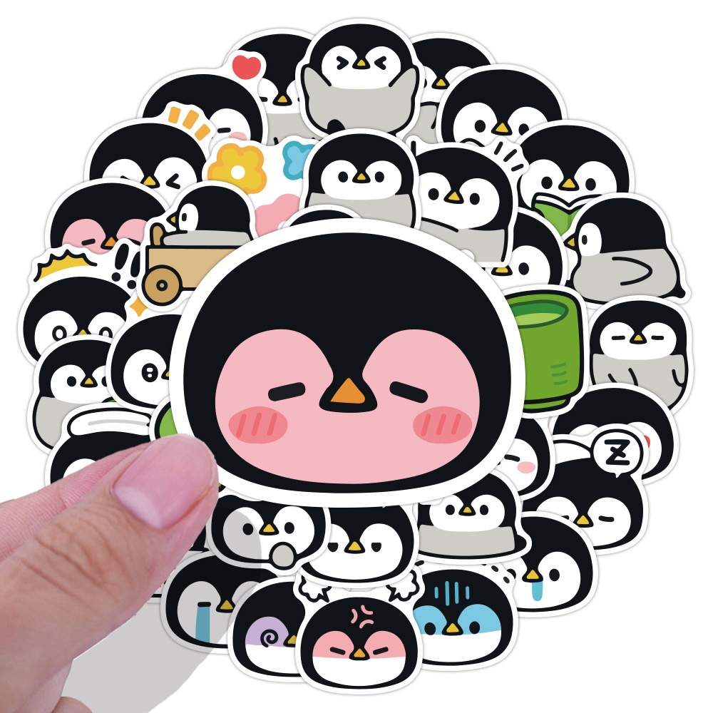 40 lucu penguin hewan peliharaan stiker kartun hewan tas air Piala stiker ponsel kasus Jurnal stiker