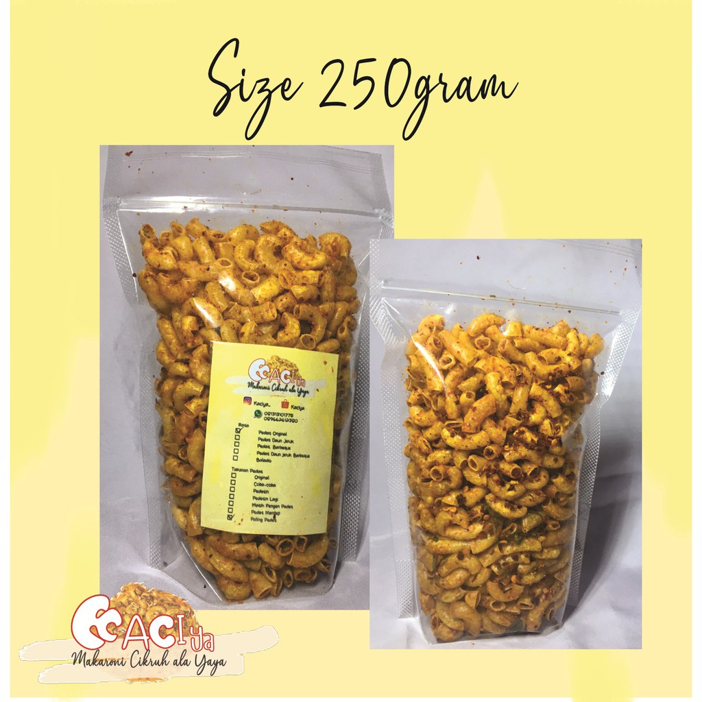 

Makaroni Cikruh (kaciya) Makaroni Bantat Makaroni Pedas size 250 gram custom rasa dan pedas