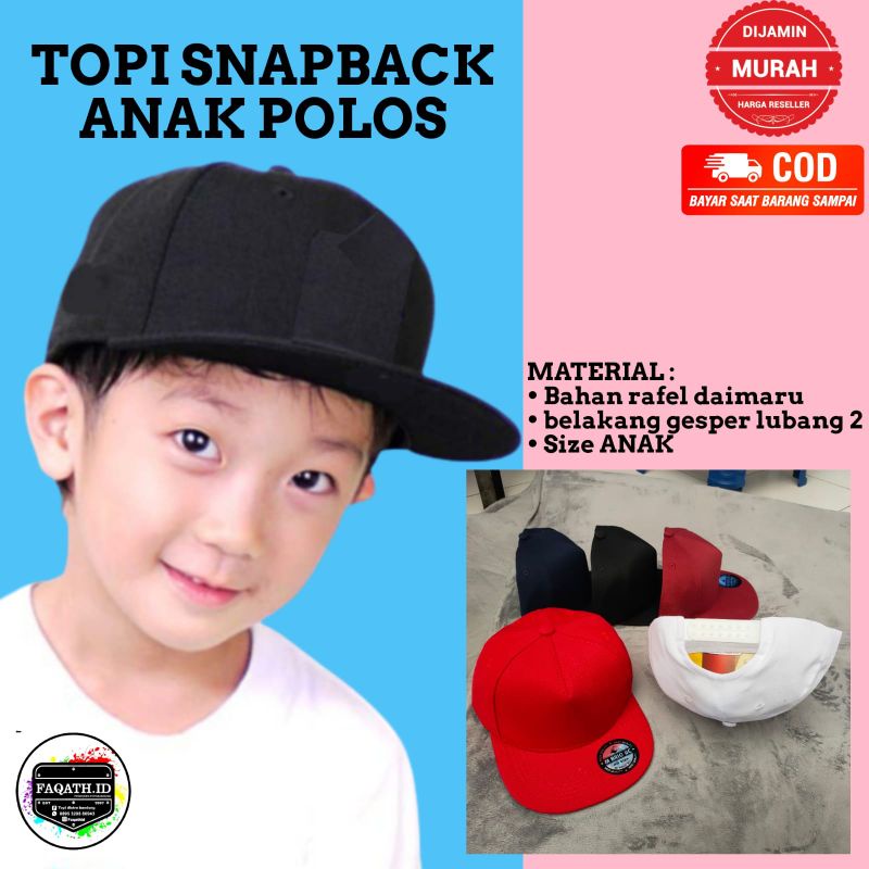 K7 topi snapback anak polos model hiphop terlaris termurah topi anak kekinian