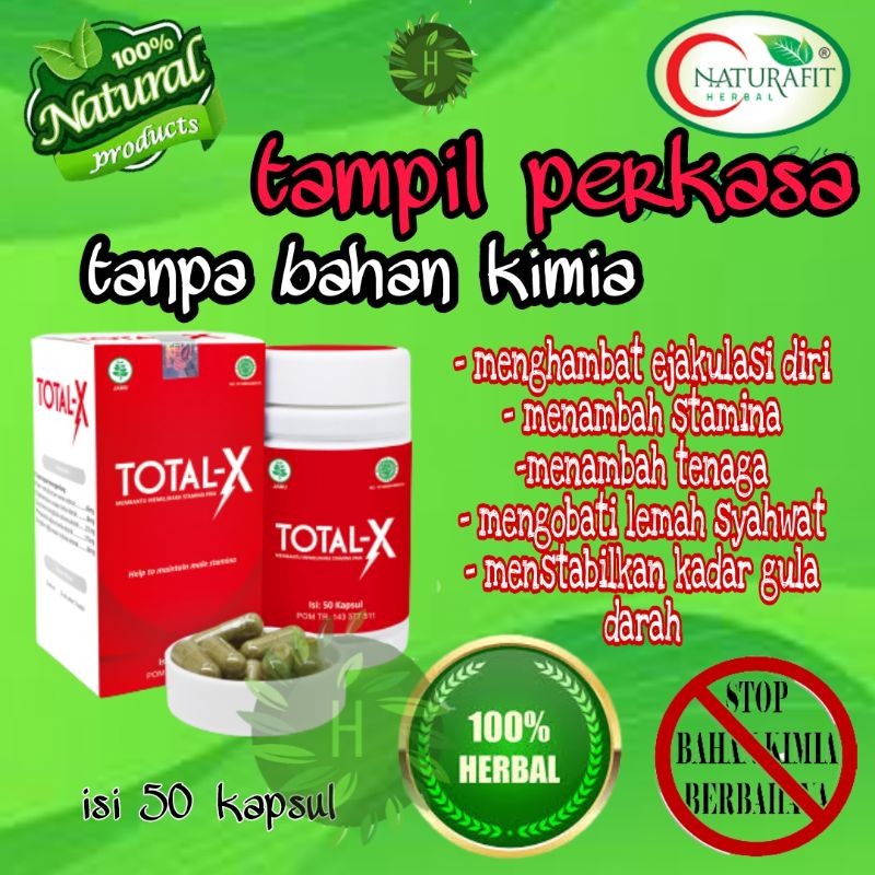 OBAT LEMAH SYAHWAT DAN EJAKULASI DINI TOTAL X 60 KAPSUL - obat lemah syahwat bukan cina/obat lemah s