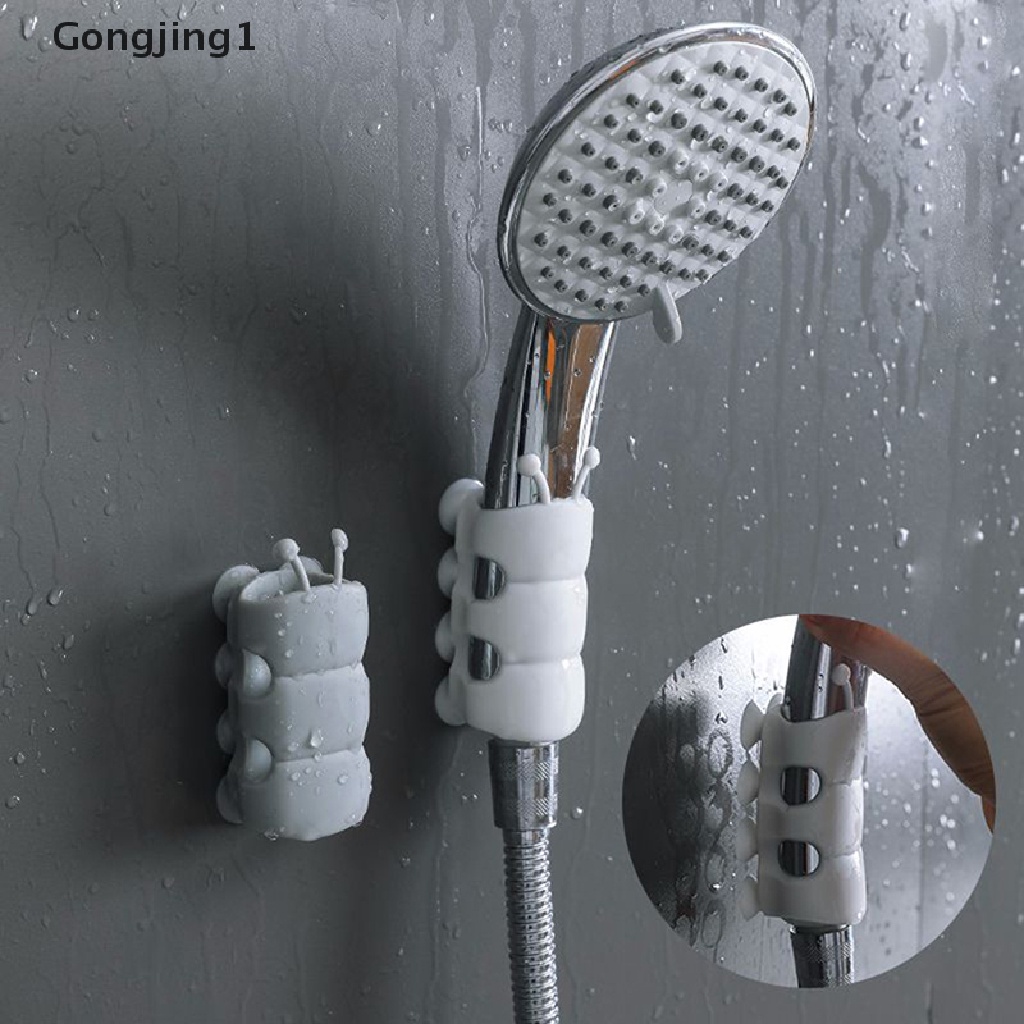 Gongjing1 Holder Kepala Shower Portable Bahan Silikon Untuk Kamar Mandi