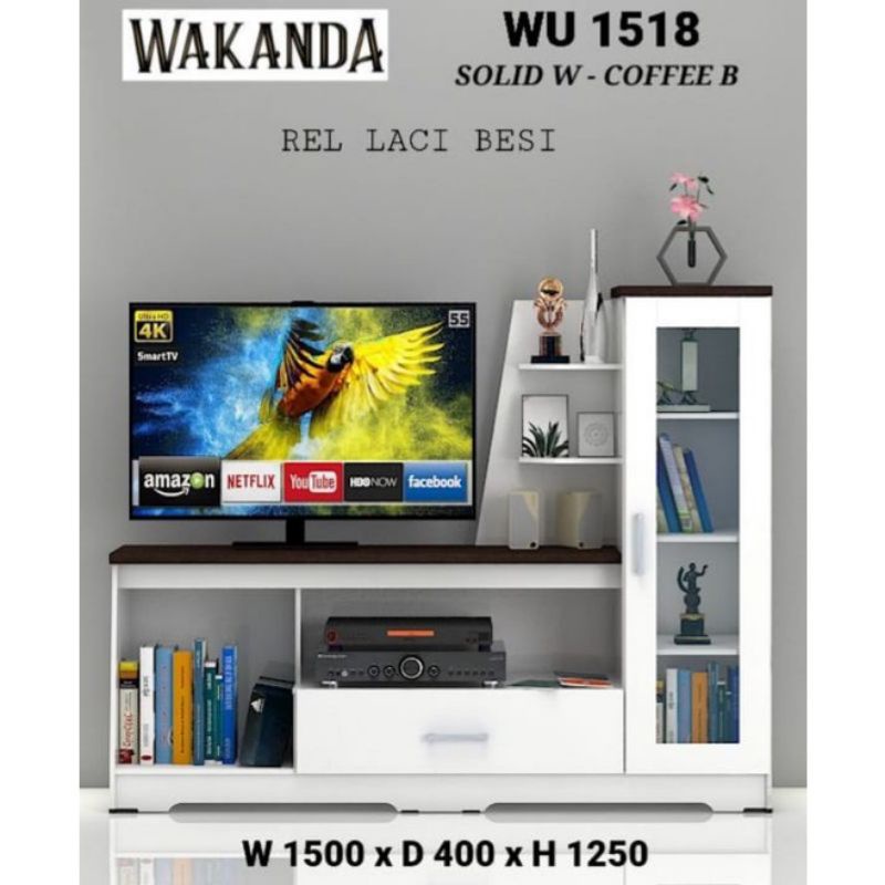 Lemari Hias TV - Rak TV Minimalis WU1518 - Buffet TV putih Medan