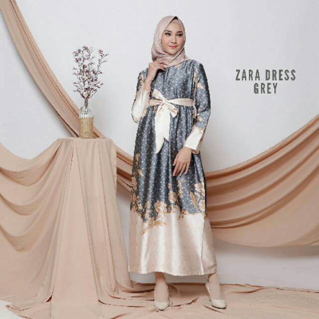dress batik pita depan / dress batik syari / gamis batik modern