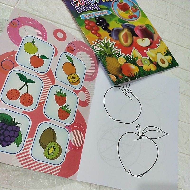 Coloring book A4 / Buku mewarnai A4-Buah1