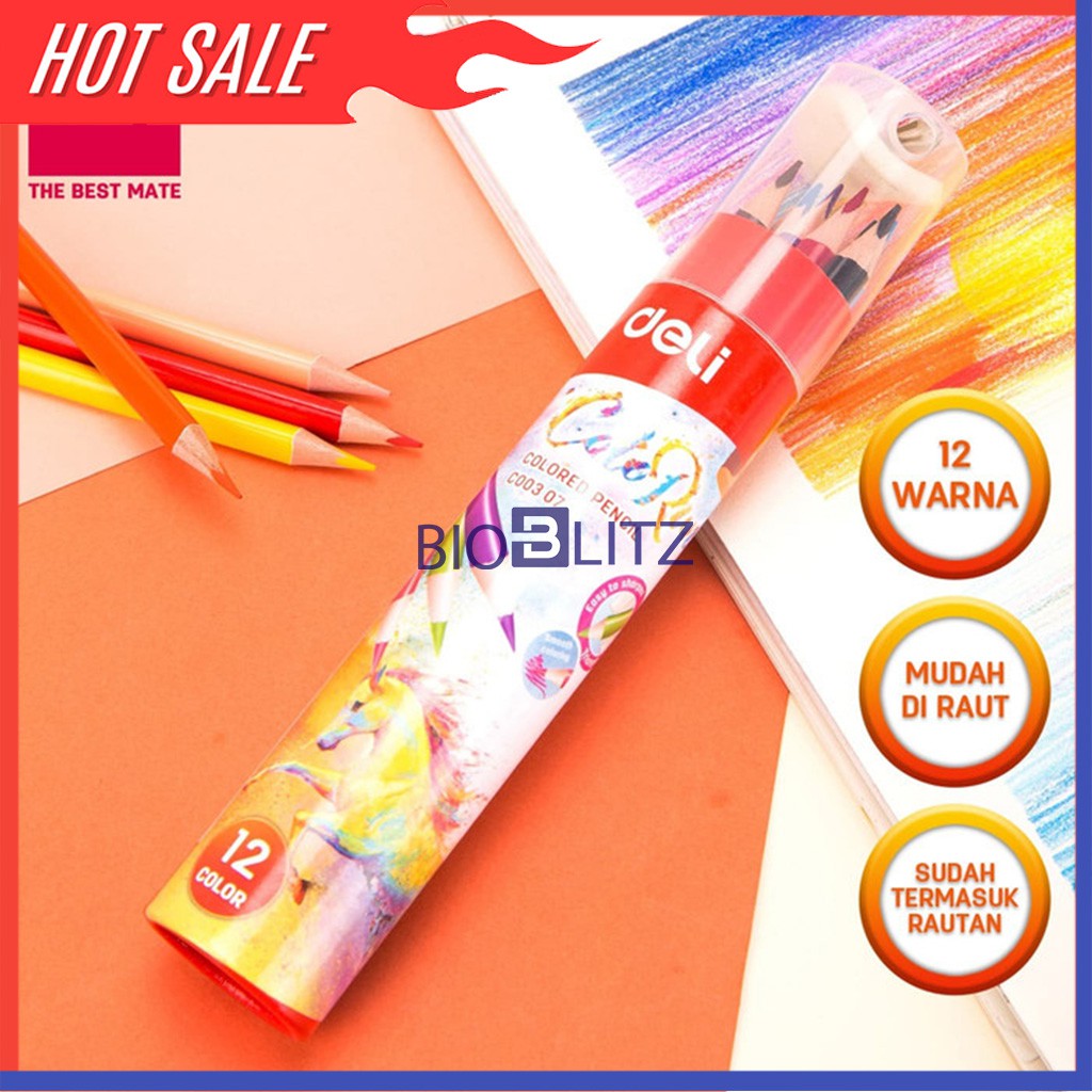 

Pensil Warna 12 Warna dengan Bonus Rautan Pensil