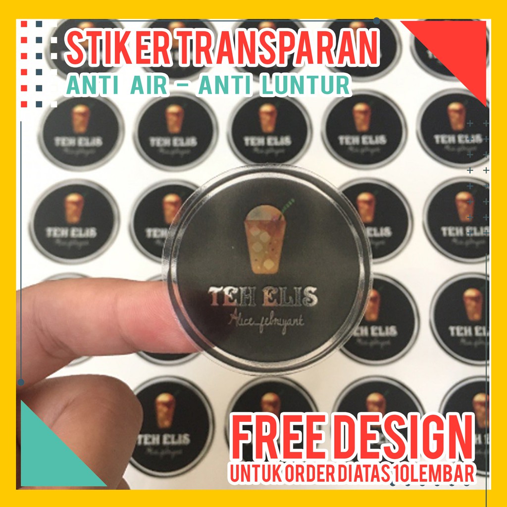 

STIKER TRANSPARAN LABEL KEMASAN PRODUK FREE CUTTING A3+ CUSTOM DESIGN