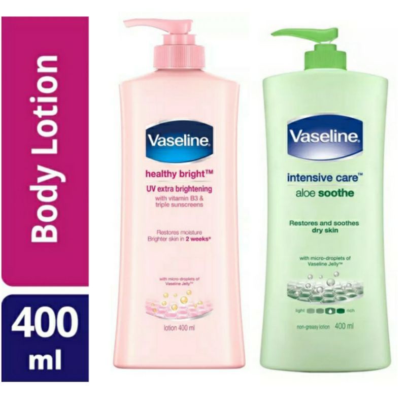 Vaseline Lotion Healthy White UV Brightening / Aloe Vera 200ml / 400ml