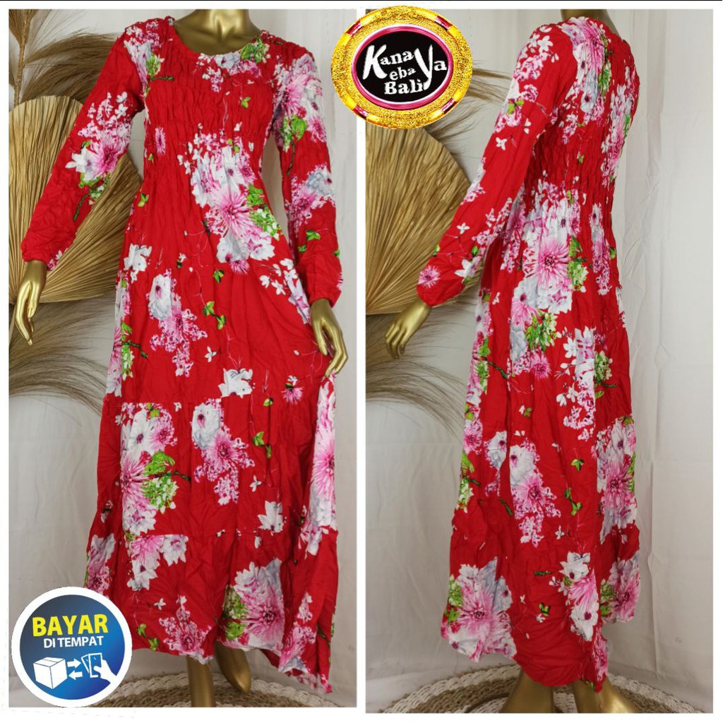 Gamis Bali panjang Jumbo baju Gamis XL Gamis wanita murah bahan rayon long dress bali