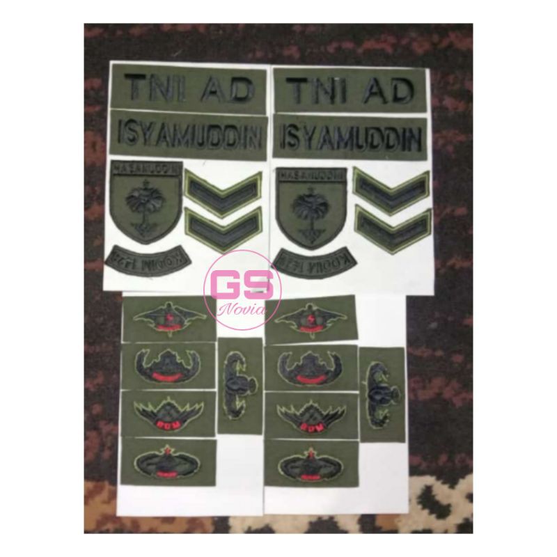 ATRIBUT TNI BORDIR PERKERAS MIKA/BORDIR BET PDL TNI