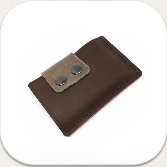 DOMPET KARTU KULIT ASLI DUA WARNA Leather Card Holder ATM