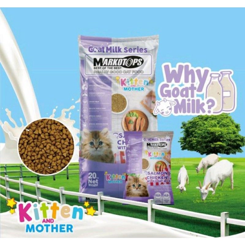 Markotops Kitten &amp; Mother 1kg makanan kering anak dan induk kucing