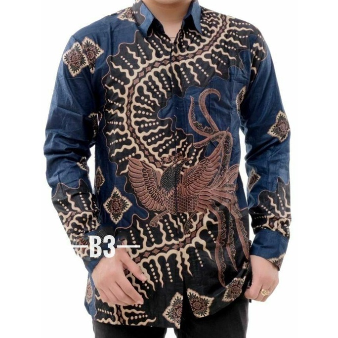 KEMEJA BATIK LENGAN PANJANG - BATIK PRIA - BAJU BATIK - BAJU SERAGAM KERJA