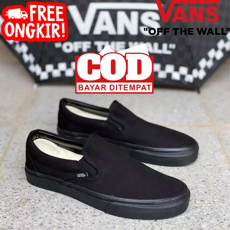 Vans Slip On Steadmen Fish Tuna Kualitas Premium / Vans slip On OG Black white premium Original