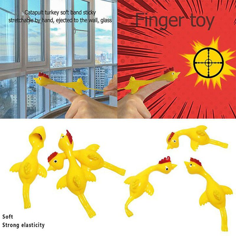 1pcs Catapult Turkey Funny Chick Launch Slingshot Novelty Toy Decompression