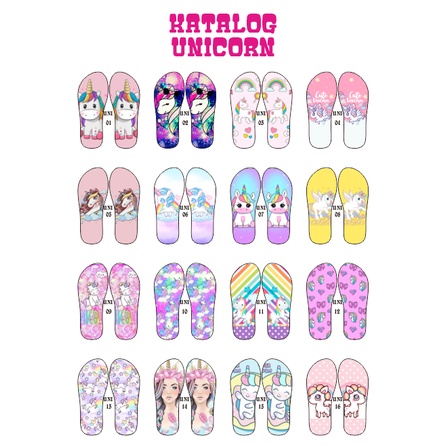 BELI 2 GRATIS DOMPET KOIN, SANDAL JEPIT KATALOG UNICORN