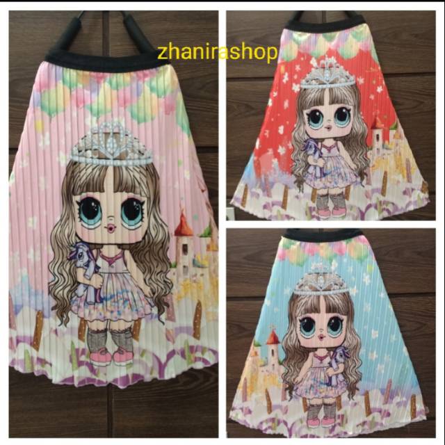 Rok plisket anak karakter 3-11 thn