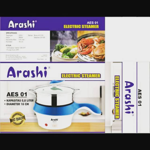 Arashi Elektrik Steamer/ Kukusan Portabel