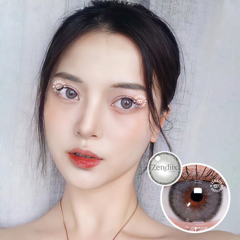 Softlens I-DOL ROZE Warna CHARCOAL 14.5mm Normal Minus