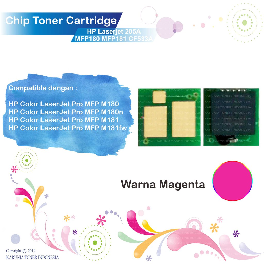 Chip Toner Printer HP Laserjet 205A M180 M181 MF180 MFP181 M180n CF531A CF533A CF532A CF530A CMYK