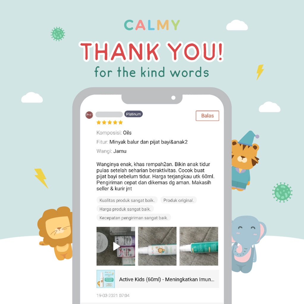 Calmy Active Kids - Minyak Balur Premium Untuk Membantu Meningkatkan Daya Tahan Tubuh Anak Immune Booster Dan Meredakan Memar Anak