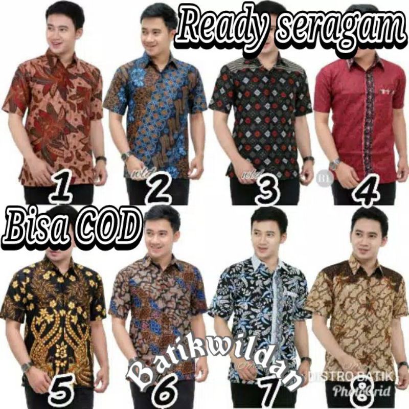 SIZE M L XL XXL XXXL BSWART Batik HRB026 Kenongo Hem Pendek Padi Pekalongan M L XL Batik Pria MURAH