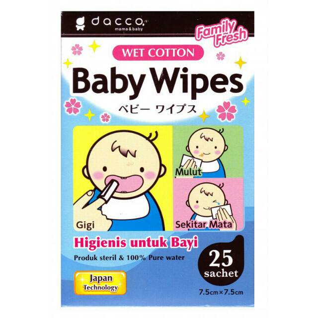 Dacco baby wipes food grade mamapad mama pad 25 sachet