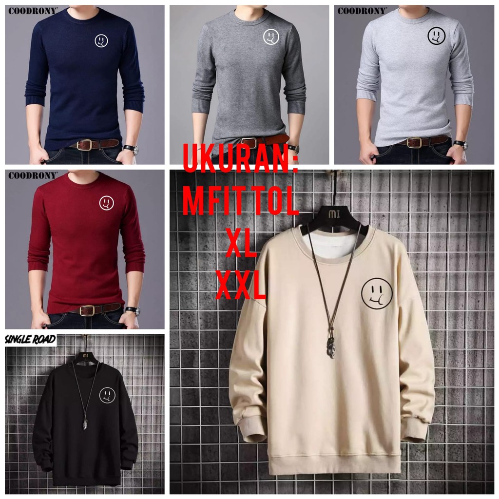 BISA COD / ALIPIO FASHION -  BAJU SWEATER SEURI / fashion pria / terbaru / keren