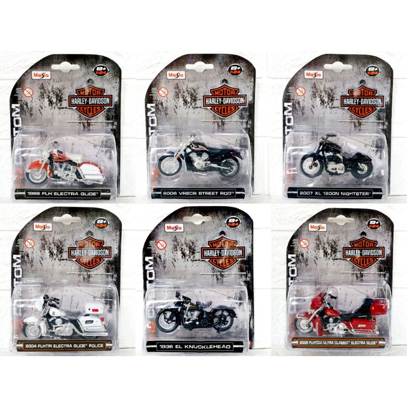 Maisto Diecast Miniatur Motor Harley Davidson Skala 1:24 Maisto Motorcycles