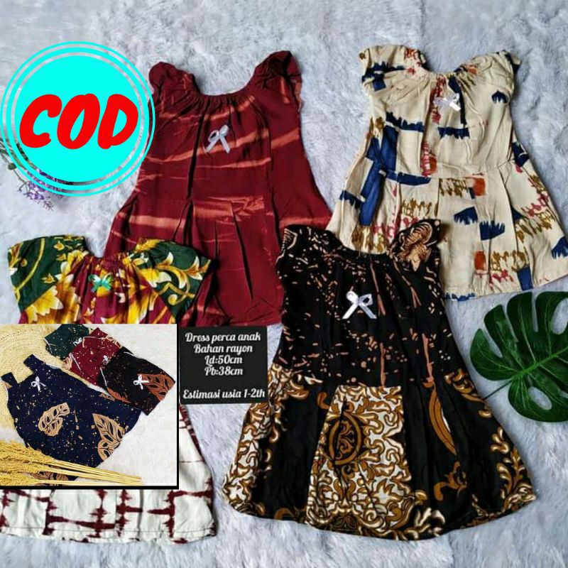 DASTER ANAK PERCA 1-2th / dress bayi perempuan / Baju anak perempuan / grosir baju anak | Dress anak