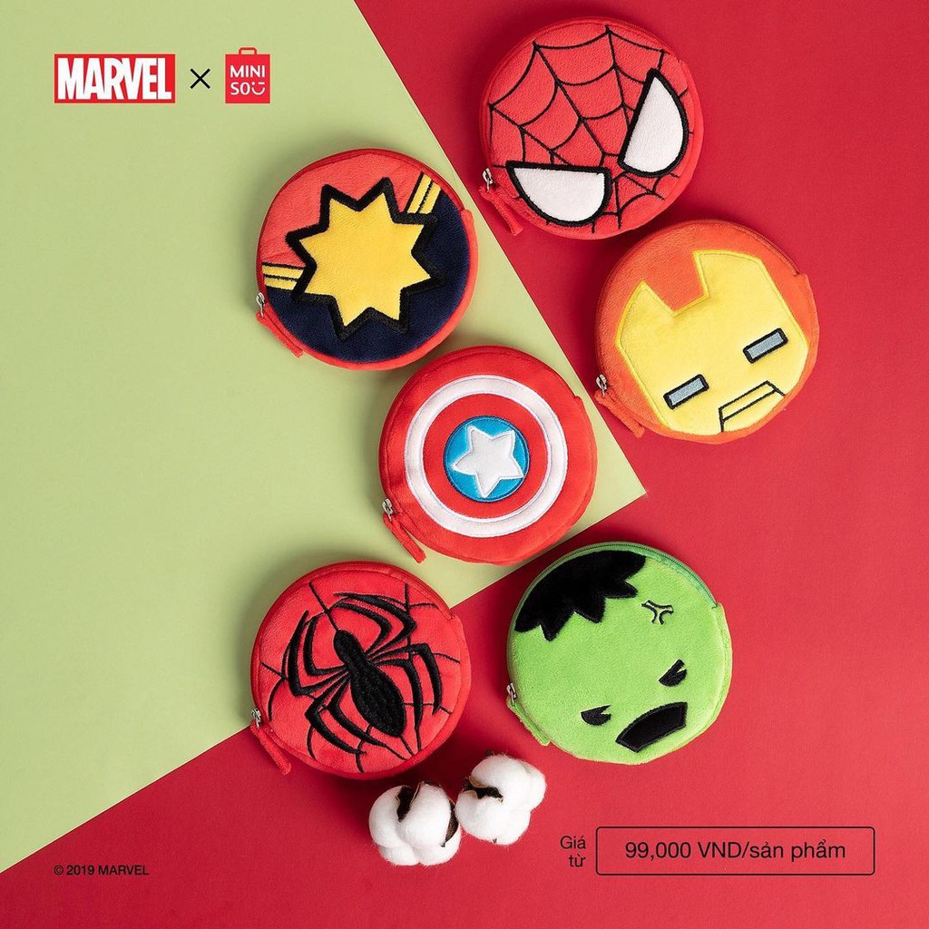 Miniso official Marvel coin purse / dompet koin / dompet kecil / dompet lucu / dompet karakter