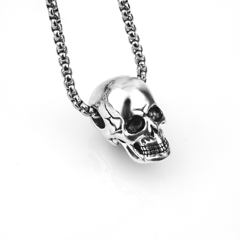 Kalung Liontin Tengkorak Halloween Gaya Hip Hop Untuk Pria