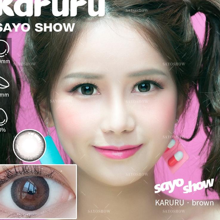 Bagus Dipakai.. ✔️100% ORI SAYOSHOW KARURU Sepasang Softlens Coklat Natural 14.5 mm ( Minus 1.00 S/D