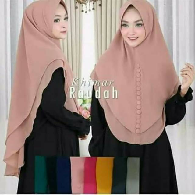 KHIMAR PED KANCING 2 LAYER SYAR'I