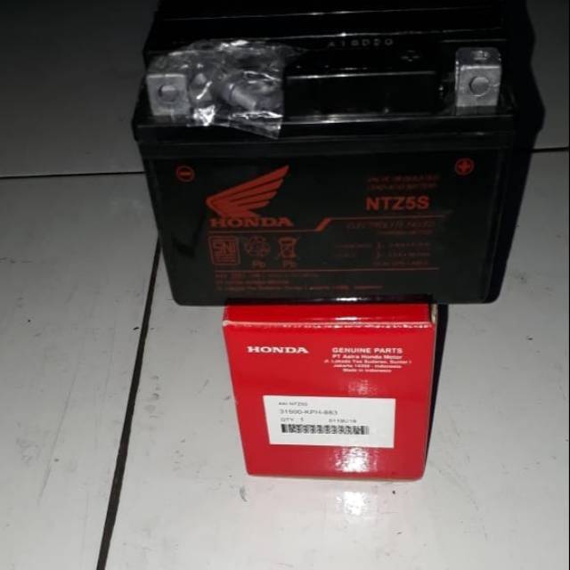 Aki honda NTZ-5s mf untuk honda beat karburator/beat lama/vario karbu/karisma/ revo/supra fit/blade