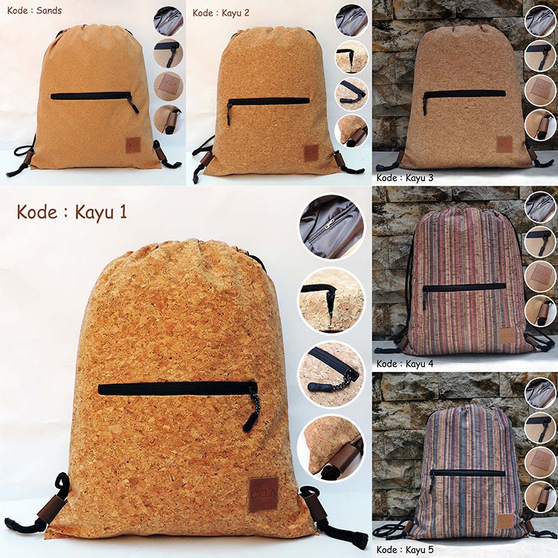 Tas Serut Motif Pasir + Furing + Kantong Bagian Dalam + Kantong Luar