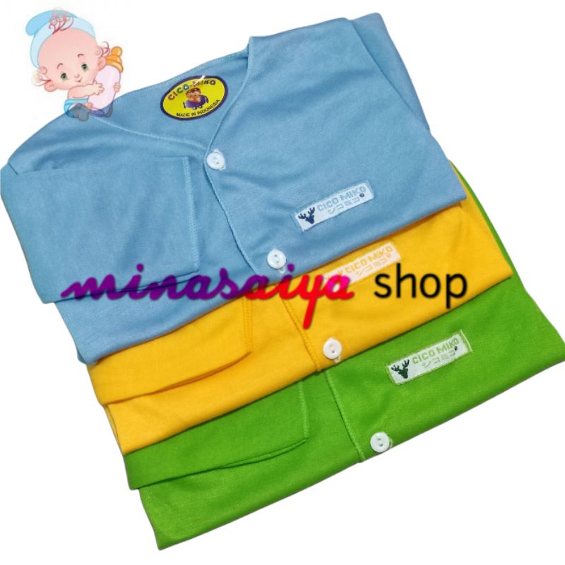 CICO MIKO 3 pcs Baju Bayi Lengan Panjang SNI Baru Lahir Newborn Polos Warna