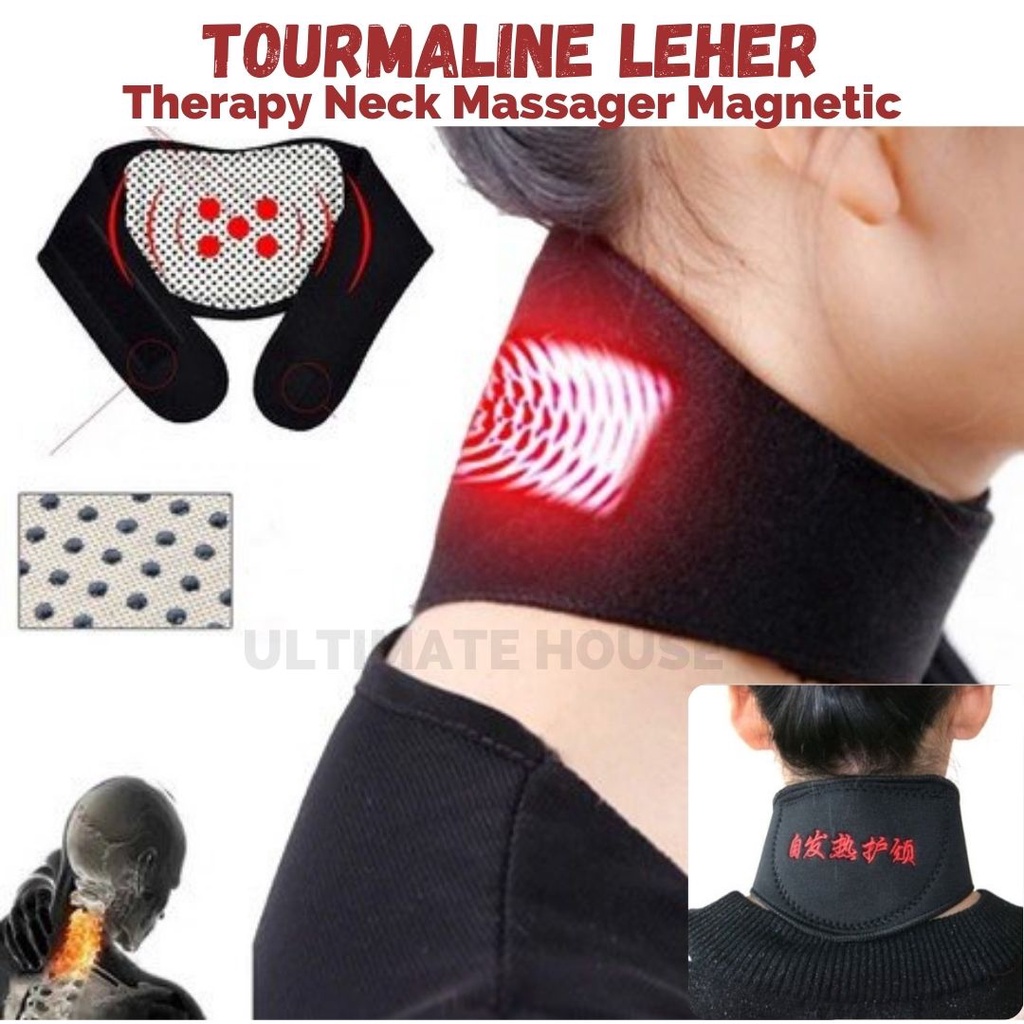 Tourmaline Leher Terapi Magnet Therapy Magnetic Neck Pain Neck Massager Tourmaline Heating Belt Knee Tourmaline Therapy Belt Magnetic Korset Sabuk Magnet Tourmaline Kaos Kaki