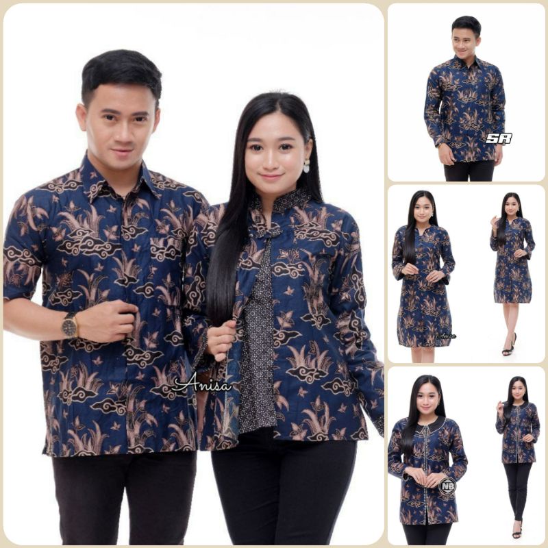 BATIK COUPLE MODERN SARIMBIT BATIK COUPLE BLOUSE TUNIK BATIK COUPEL COPLE COPEL PASANGAN MAURA COUPLE