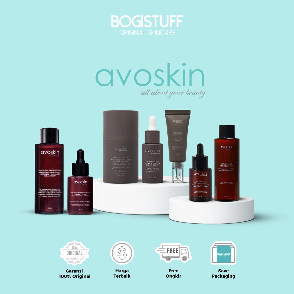 AVOSKIN MIRACULOUS REFINING TONER | MIRACULOUS REFINING SERUM | MIRACULOUS RETINOL TONER | MIRACULOU